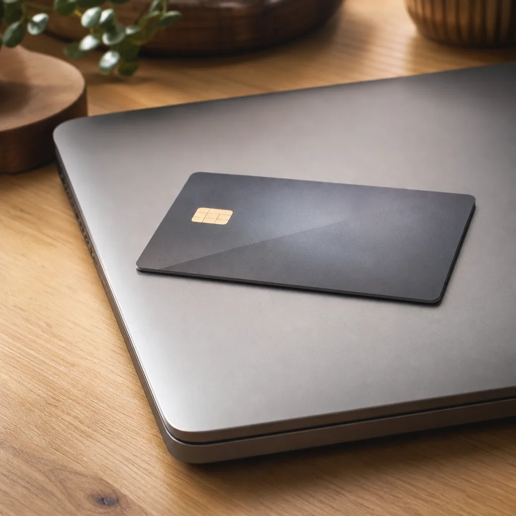 Laptop och hänglås som illustrerar id-skydd