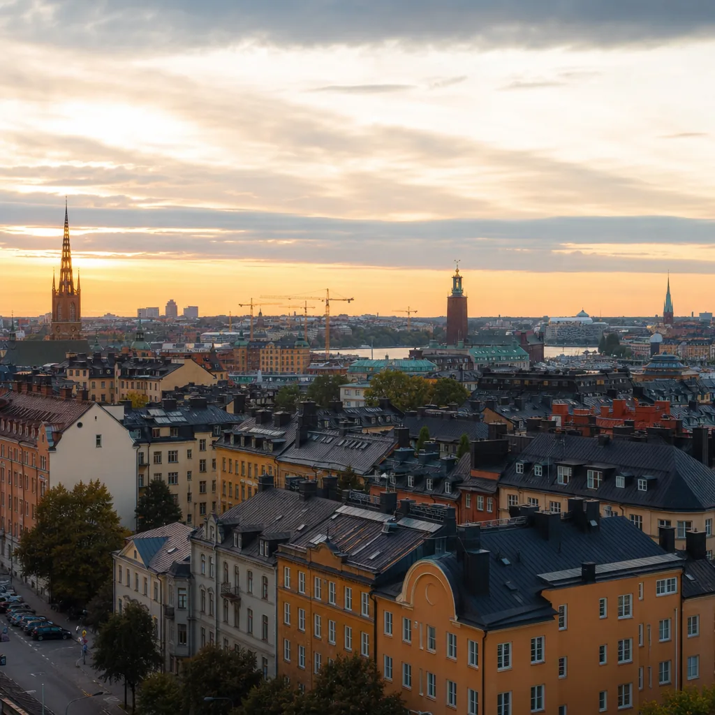 Stockholms skyline med stenstadsfasader