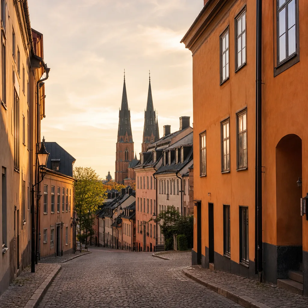 Uppsala domkyrka och stadssiluett